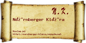 Nürnberger Klára névjegykártya