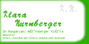 klara nurnberger business card